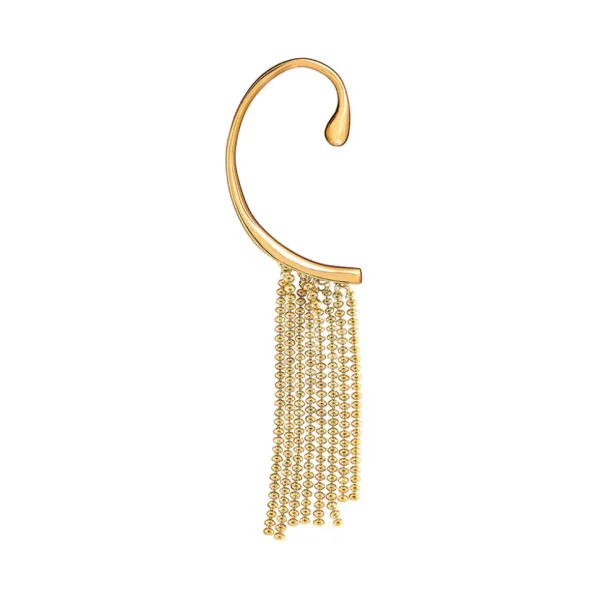 Adjustable Ear Cuff Sterling Silver with Dancing Chain I Jan Leslie