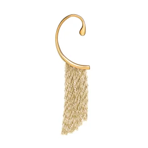 Adjustable Ear Cuff Sterling Silver with Dancing Chain I Jan Leslie