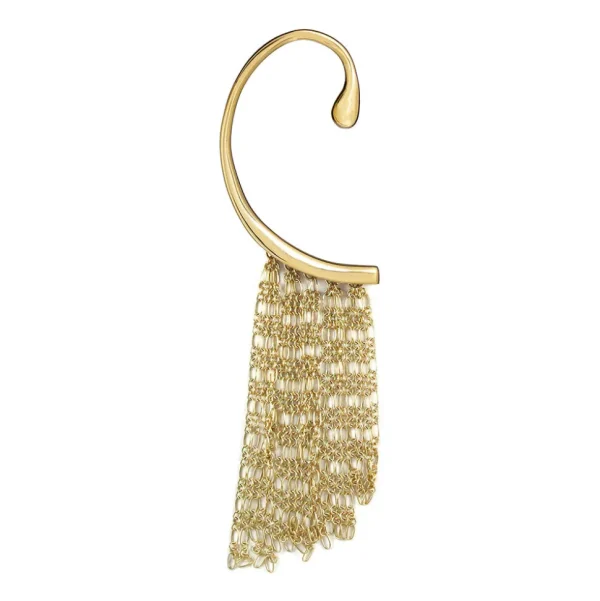 Adjustable Ear Cuff Sterling Silver with Dancing Chain I Jan Leslie