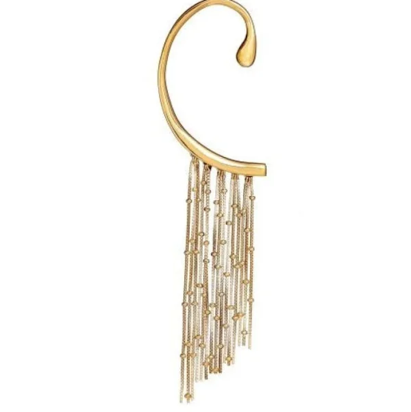 Adjustable Ear Cuff Sterling Silver with Dancing Chain I Jan Leslie