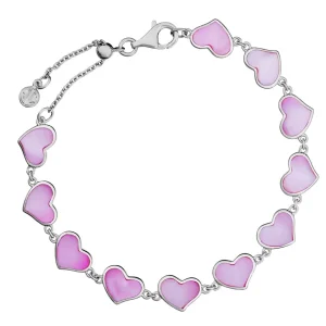 All Around Mother of Pearl Heart Sterling Silver Bracelet