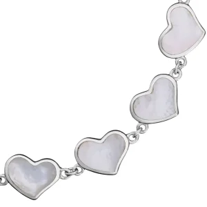 All Around Mother of Pearl Heart Sterling Silver Bracelet