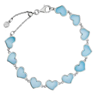 All Around Mother of Pearl Heart Sterling Silver Bracelet
