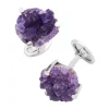Amethyst Druzy Sterling Cufflinks