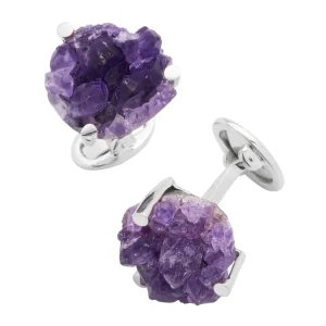 Amethyst Druzy Sterling Cufflinks