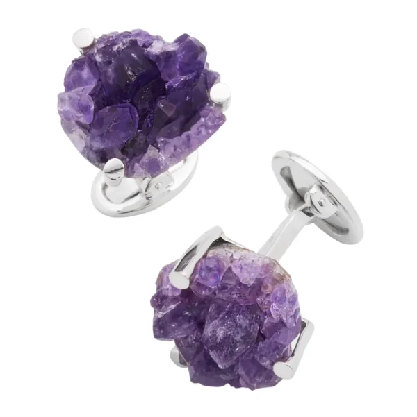 Amethyst Druzy Sterling Cufflinks