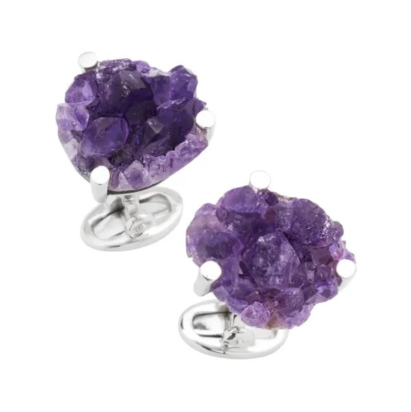 Amethyst Druzy Sterling Cufflinks