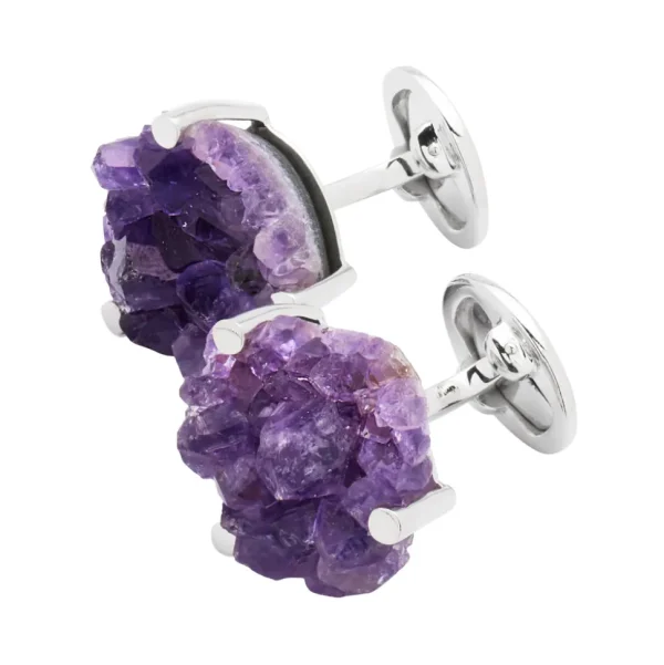 Amethyst Druzy Sterling Cufflinks