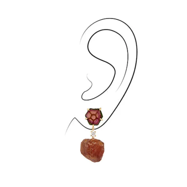 Antelope Valley 18K Gold One of a Kind Gemstone Earrings
