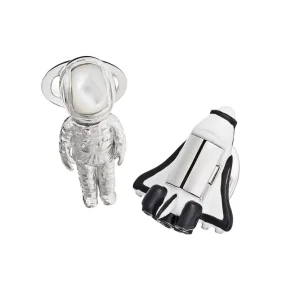 Astronaut Bobble Head & Shuttle Sterling Cufflinks