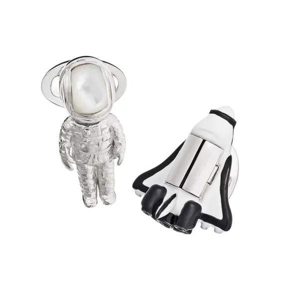 Astronaut Bobble Head & Shuttle Sterling Cufflinks