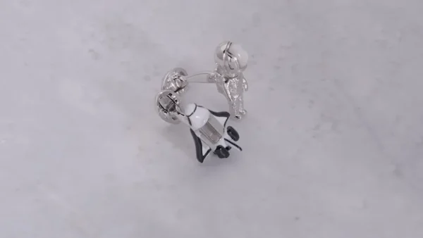 Astronaut Bobble Head & Shuttle Sterling Cufflinks
