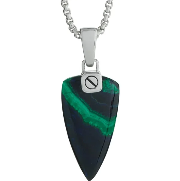 Azurite Malachite Arrow Pendant Necklace