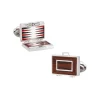 Backgammon Wood Inlay Sterling Cufflinks