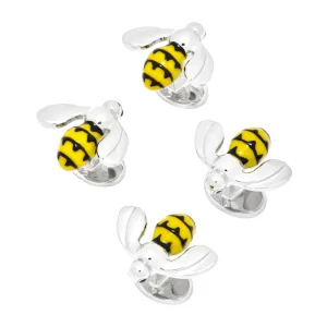 Bee Sterling Tuxedo Studs
