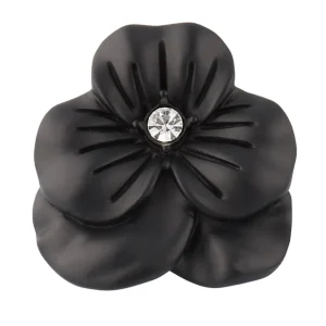 Black Flower Lapel Pin