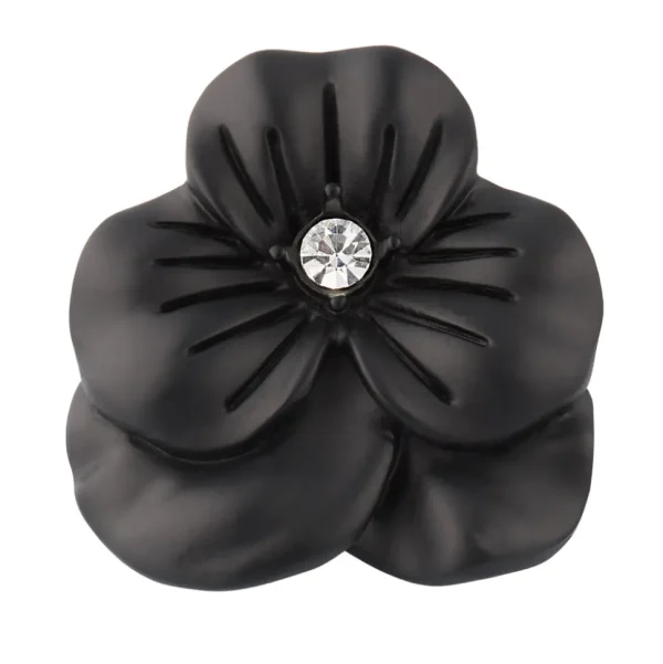 Black Flower Lapel Pin