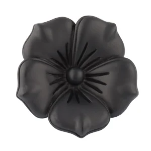 Black Flower Lapel Pin