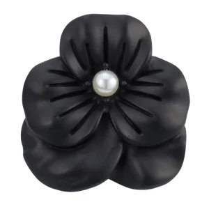 Black Flower Lapel Pin
