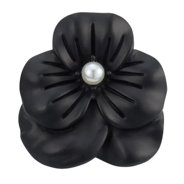 Black Flower Lapel Pin