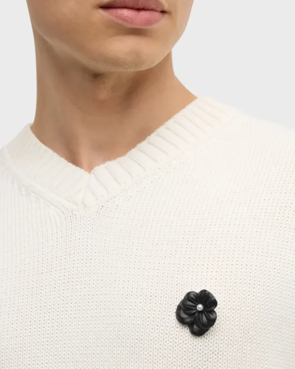 Black Flower Lapel Pin
