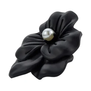 Black Flower Lapel Pin