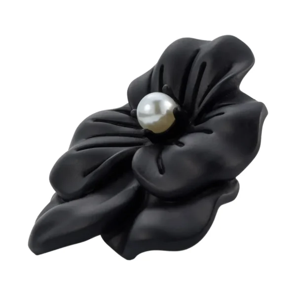 Black Flower Lapel Pin