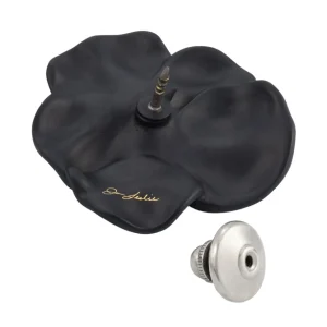Black Flower Lapel Pin