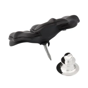 Black Flower Lapel Pin