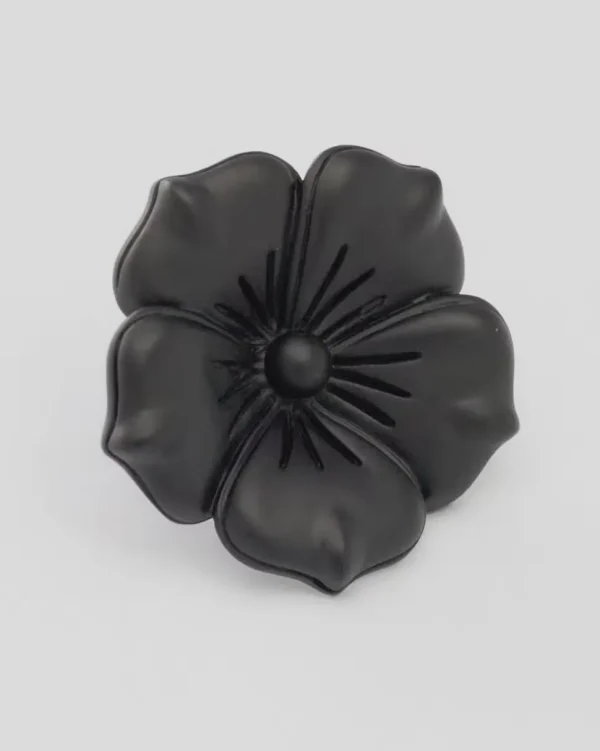 Black Flower Lapel Pin