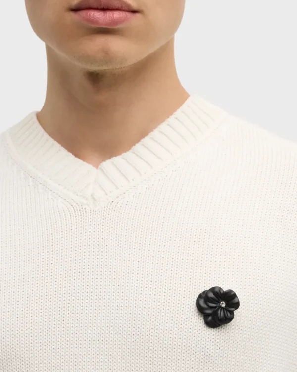 Black Flower Lapel Pin
