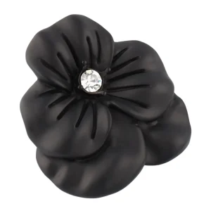 Black Flower Lapel Pin