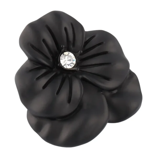 Black Flower Lapel Pin