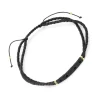 Black Glass Micro-Bead Wax Pull Cord Bracelet