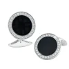 Black Onyx & Diamond 18k White Gold Cufflinks