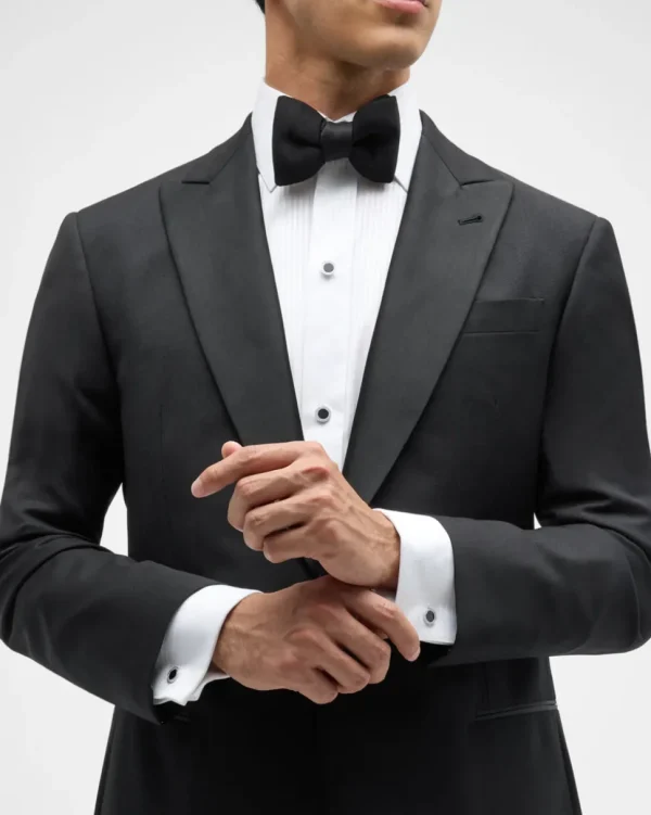 Black Onyx & Diamond 18K White Gold Tuxedo Set