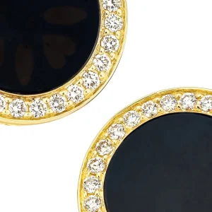 Black Onyx & Diamond 18K Gold Cufflinks