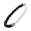 Black Onyx & Sterling Skull Flex Bracelet