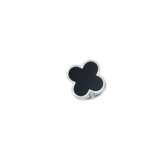 Black Onyx or White Mother of Pearl Clover SINGLE Tuxedo Stud