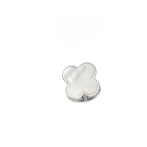 Black Onyx or White Mother of Pearl Clover SINGLE Tuxedo Stud