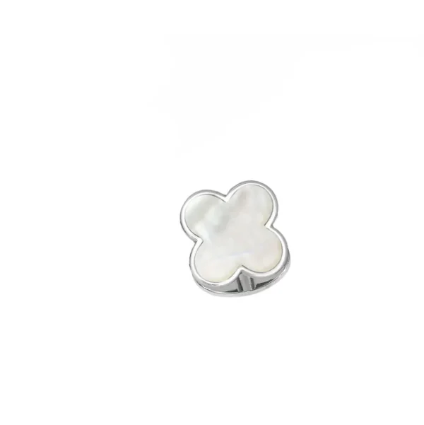 Black Onyx or White Mother of Pearl Clover SINGLE Tuxedo Stud