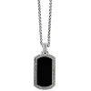 Black Onyx Plaque Sterling Pendant & Necklace