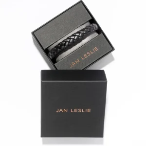 Braided Girth Leather Bracelet Steel