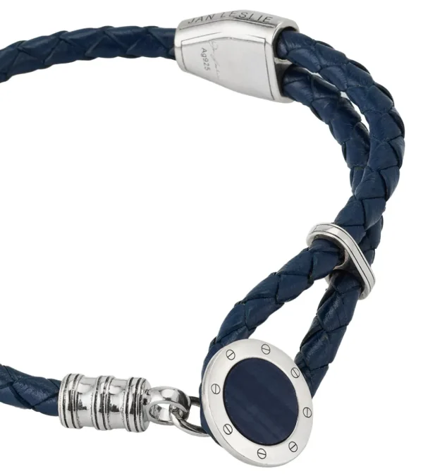 Braided Leather Blue Tiger's Eye Bracelet