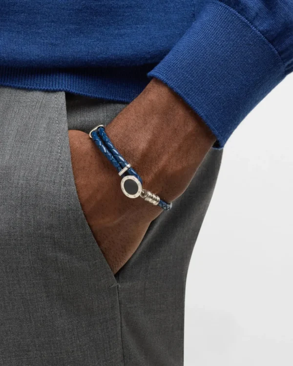 Braided Leather Blue Tiger's Eye Bracelet