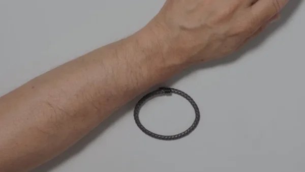 Braided Leather Bracelet with Flexible Spring Fit