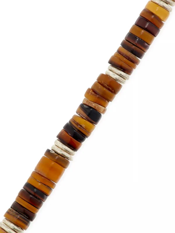 Brown Cognac Shell & Sterling Silver Necklace