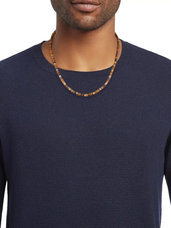 Brown Cognac Shell & Sterling Silver Necklace