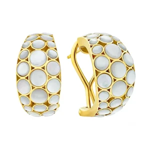 Bubble Crescent 18k Gold Vermeil Sterling Earrings