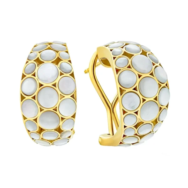 Bubble Crescent 18k Gold Vermeil Sterling Earrings